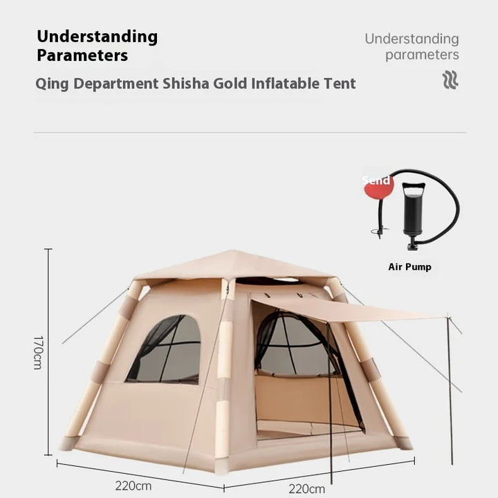 Inflatable camping tent