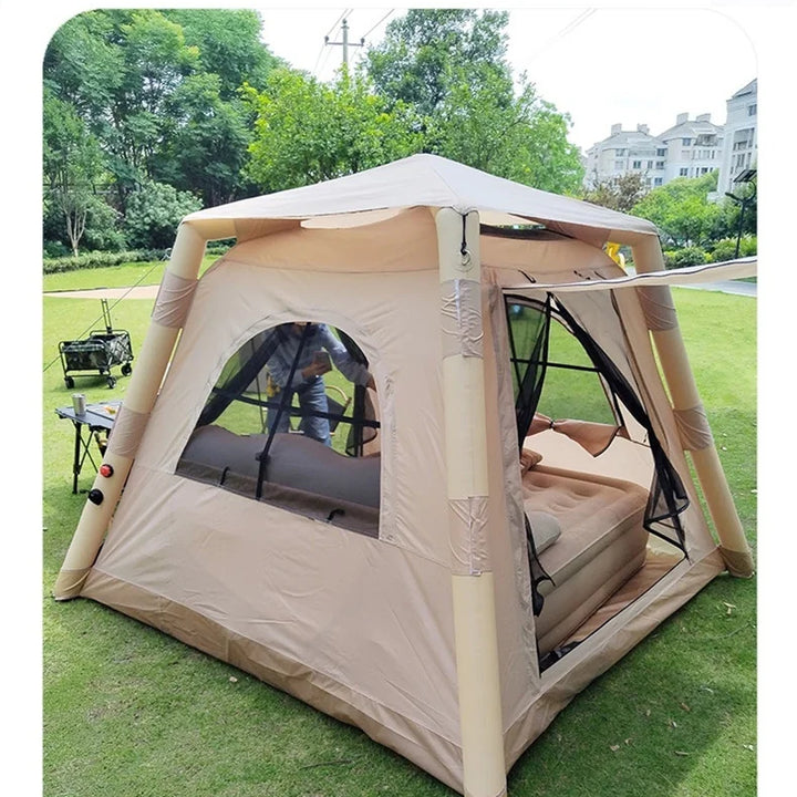 Inflatable camping tent