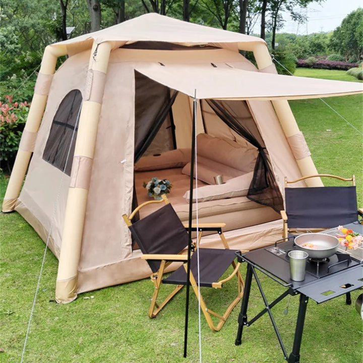 Inflatable camping tent