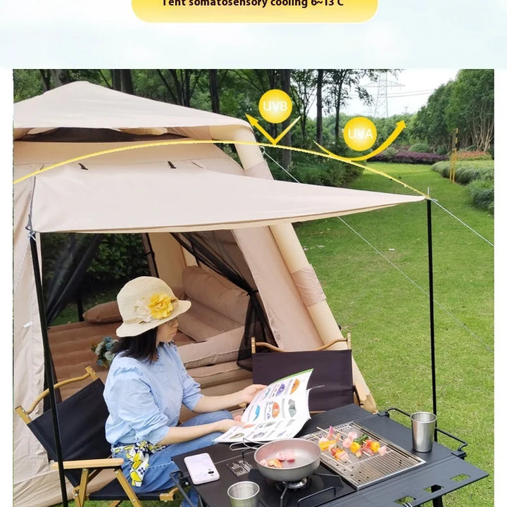 Inflatable camping tent