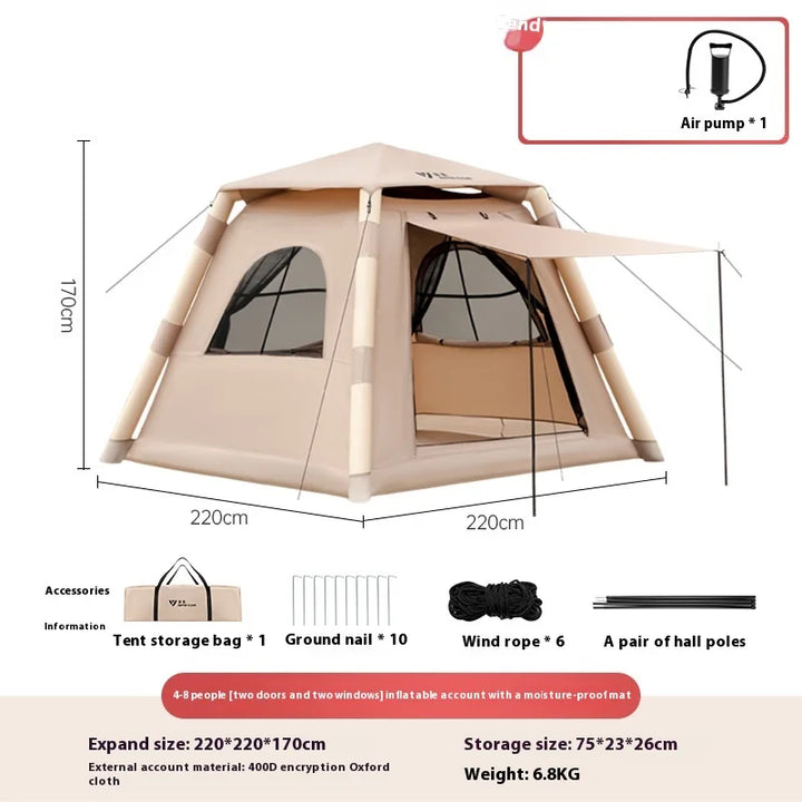 Inflatable camping tent